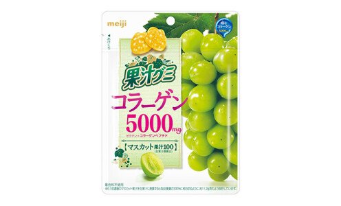 MEIJI Fruits Juice Gummy — обогащенный виноградный мармелад с коллагеном