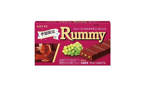LOTTE Rummy — сезонный шоколад с изюмом, пропитанным ромом.