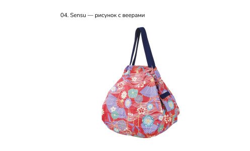 MARNA “Wa” Shupatto M — складная экосумка с японским принтом, набор из 10 сумок