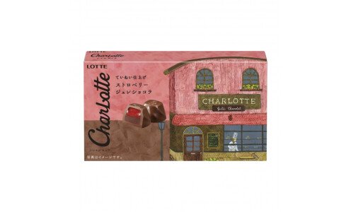 LOTTE Charlotte Strawberry — шоколадные конфеты с клубничным желе и живым шоколадом