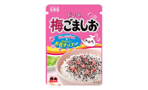 MARUMIYA Ume Goma Shio — фурикаке черно-розовое с цветочками и черным кунжутом