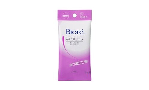 KAO Biore Fukudake Cotton — салфетки для снятия макияжа без умывания, 10 шт.