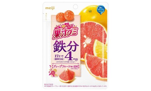 MEIJI Fruits Gummy Iron — обогащенный грейпфрутовый мармелад с железом
