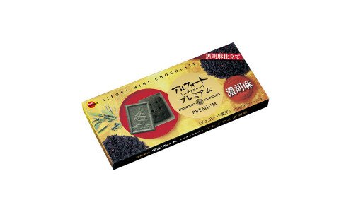 BOURBON Alfort Premium Black Sesame — шоколад из черного кунжута с печеньем