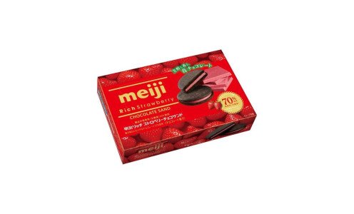 MEIJI Rich Strawberry Biscuits — печенье с клубничным кремом
