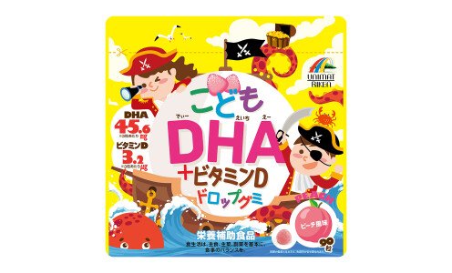 UNIMAT RIKEN Kids DHA & Vitamin D Drop Gummy — детский мармелад от 3 лет с омега-кислотами и витамином Д