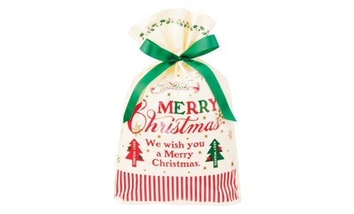 Подарочная упаковка (пакет) с  новогодней символикой We Wish You a Merry Christmas