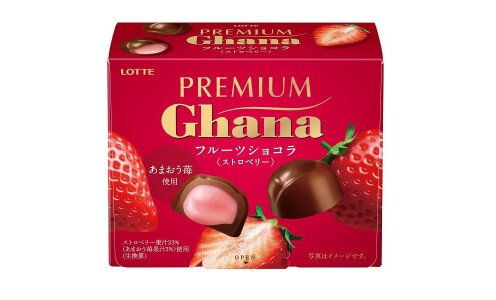 LOTTE Premium Fruits Chocolate Strawberry — шоколадные конфеты с клубничной начинкой