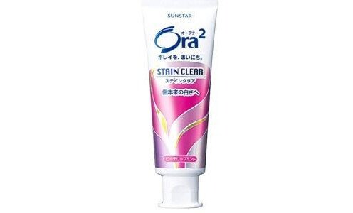 SUNSTAR Ora2 Stain Clear peach leaf mint — лечебно-профилактическая зубная паста со вкусом персика и мяты