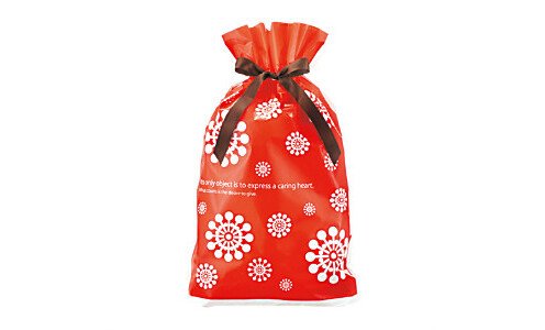 Подарочная упаковка Nordic Red с бантиком (gift bag)
