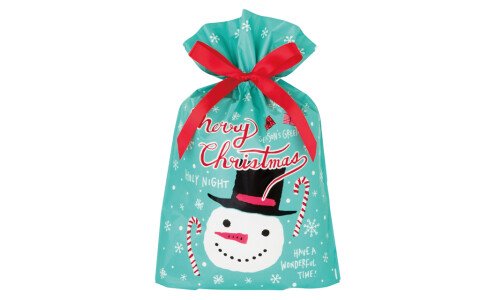 Подарочная упаковка с  новогодней символикой Merry Christmas, пакет с лентой