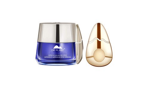 DR. PLANT Dendrobium Relief Wrinkle Massage Eye Cream — омолаживающий крем вокруг глаз с вибрационным массажером 