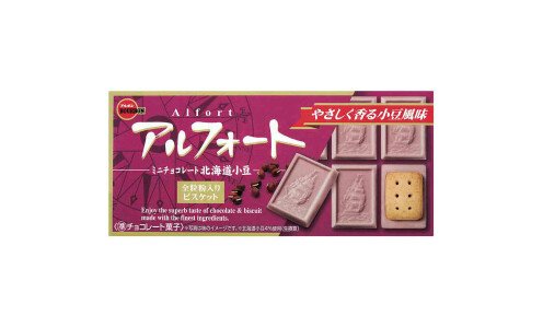 BOURBON Alfort Hokkaido Azuki — шоколад с бобами адзуки с печеньем
