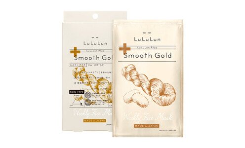LULULUN Plus Smooth Gold — маски для лица с экстрактами саке и шелка, 5 шт.