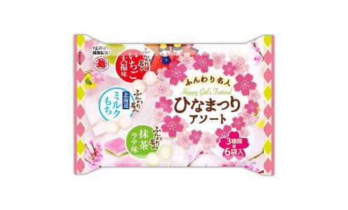 ECHIGOSEIKA Funwari Meijin Hinamatsuri Assort — хрустящие рисовые сладости с весенними вкусами 