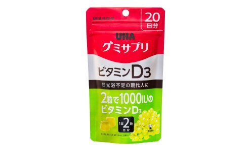 UHA Gummy Supple Vitamin D3 — витамин Д3, жевательная добавка со вкусом винограда мускат