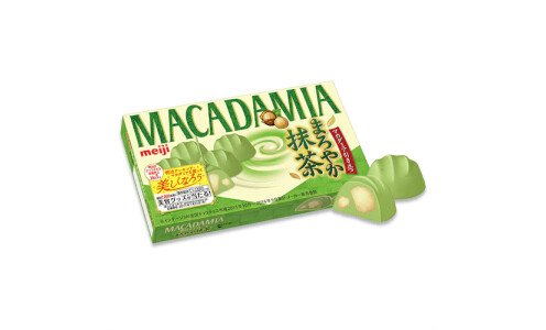 MEIJI Macadamia Maroyaka Matcha — орехи макадамия в шоколаде с зеленым чаем