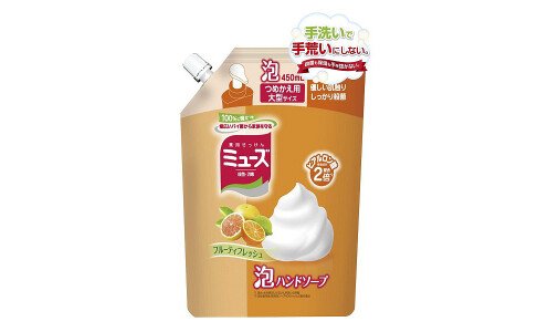 MUSE Foaming Hand Soap Fruity Fresh — антибактериальное мыло для рук с пеной, меняющей цвет, сменный блок 450ml